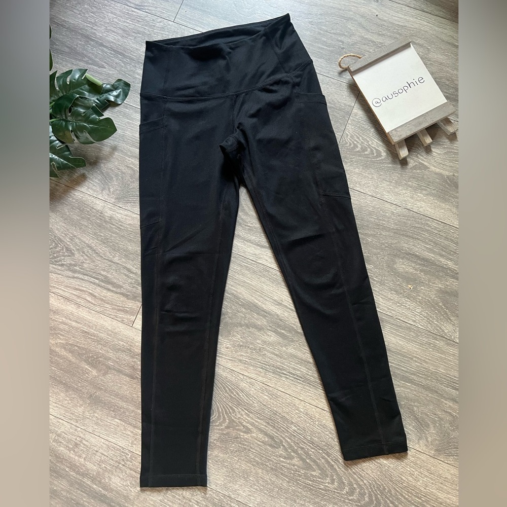 Zella Solid Black Leggings w Pockets. Size XS